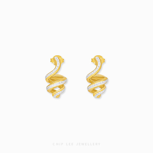 Duo Tone Spiral Earring