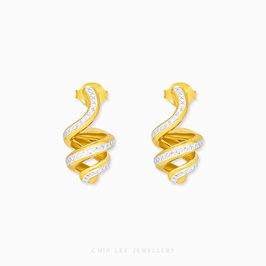 Duo Tone Spiral Earring