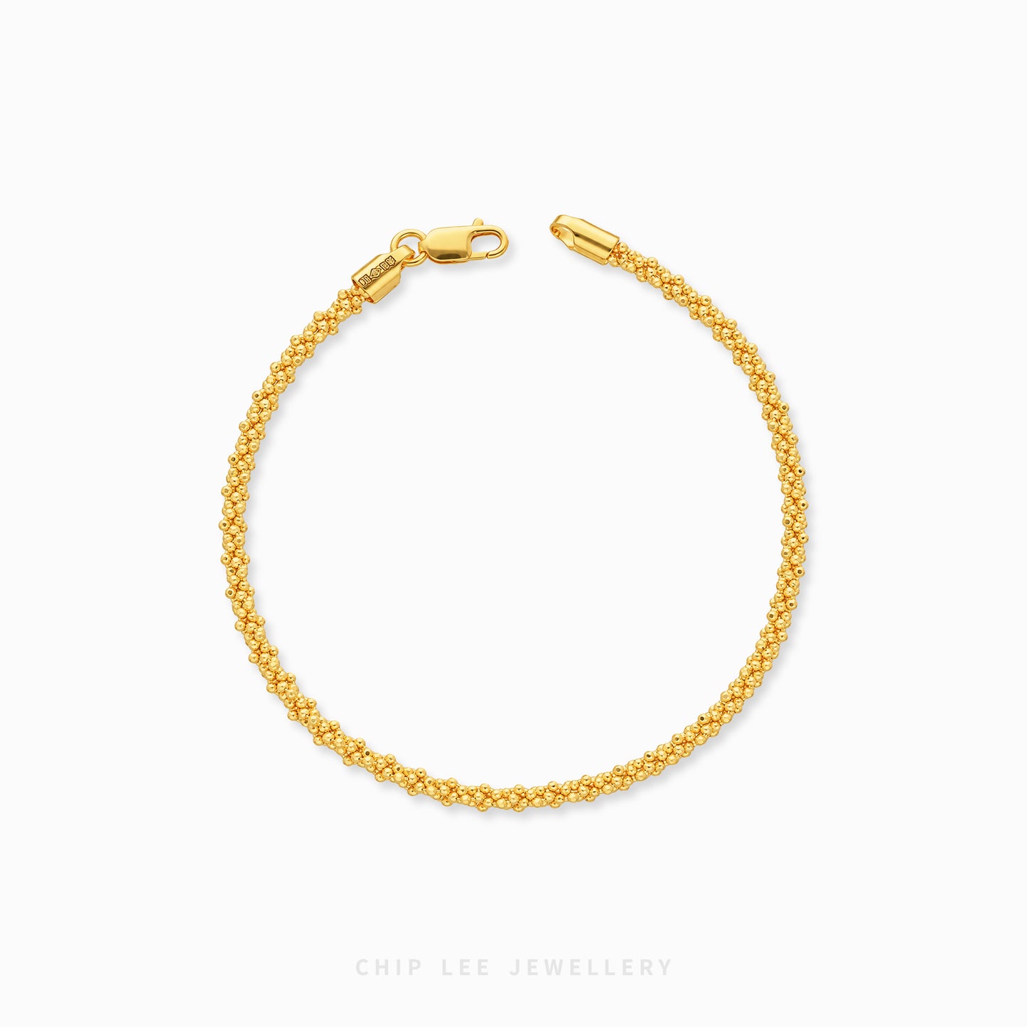 Elodie Fine Bracelet with finely woven links and small rounded accents in a slender profile