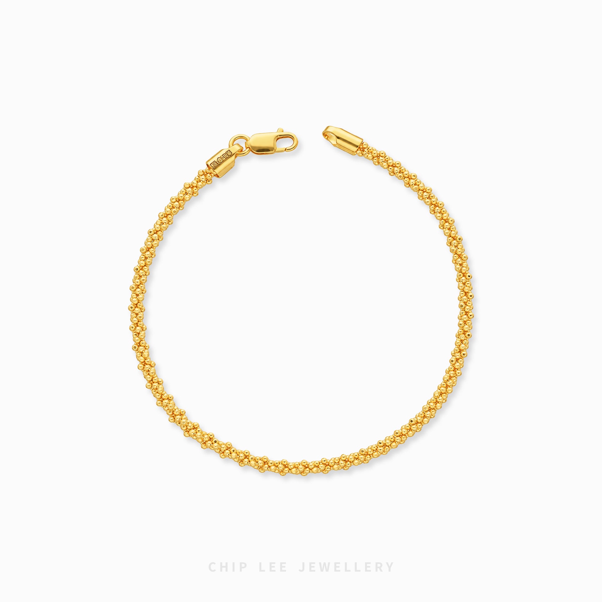 Elodie Fine Bracelet with finely woven links and small rounded accents in a slender profile