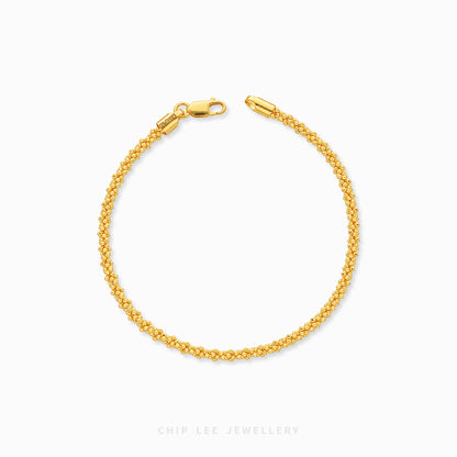 Elodie Fine Bracelet with finely woven links and small rounded accents in a slender profile