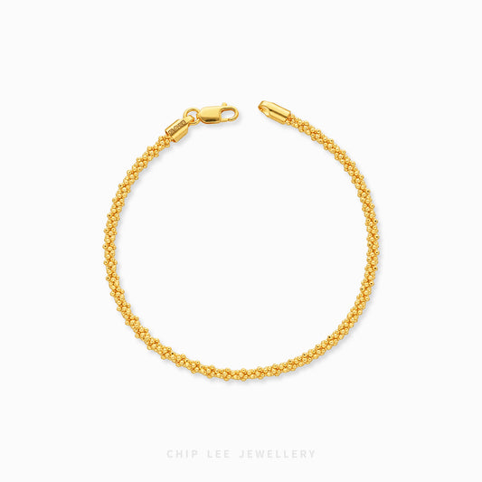Elodie Fine Bracelet with finely woven links and small rounded accents in a slender profile