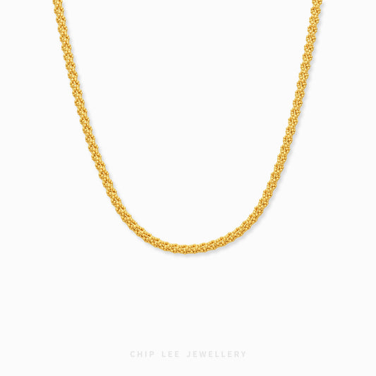 Elodie Necklace with closely woven links and rounded detailing by Chip Lee Jewellery