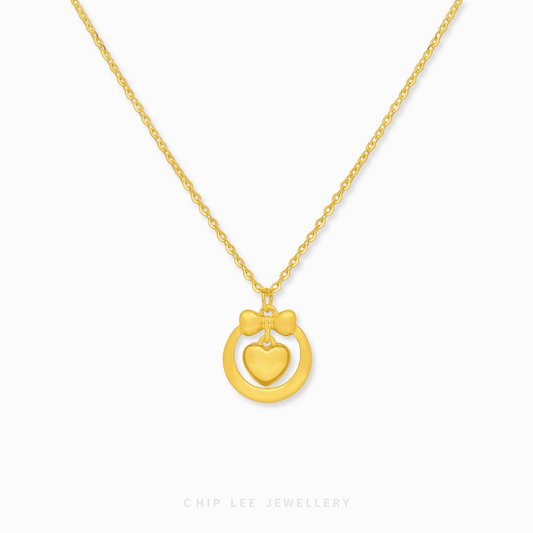 Eternity Heart Necklace in 916 gold