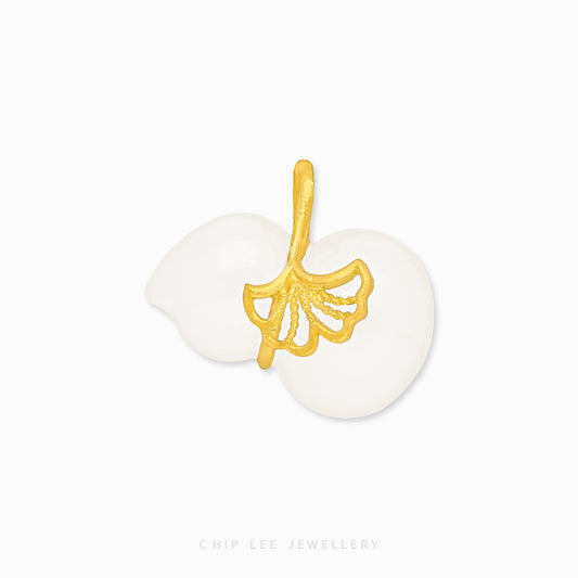 999 Pure Gold Hu Lu ( 葫芦) Gourd He Tian Jade Pendant