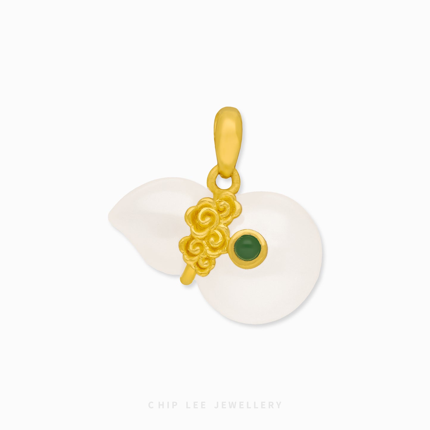 999 Pure Gold  Hu Lu ( 葫芦) Gourd He Tian Jade Pendant
