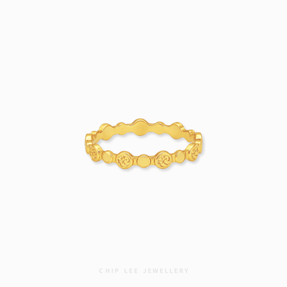 Flat Beaded Ring with polished beads, sleek minimalist design, comfortable fit, elegant style for modern women’s jewelry