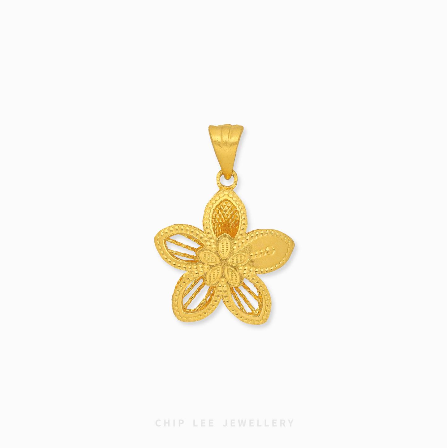 Floral pendant in 999 gold with delicate flower design