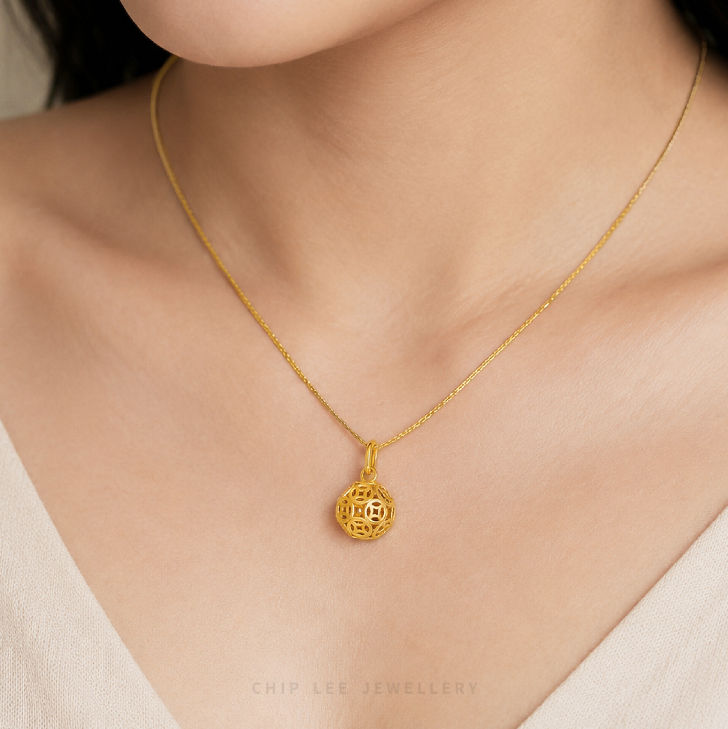 Fortune Coin Ball Pendant