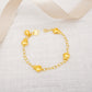 Fu Money Bag Baby Bracelet by Chip Lee Jewellery, 999 pure gold, featuring a "元宝" charm, symbolizing wealth and prosperity for newborns.