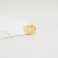 Geometric Cut Hoop Earring in 916 gold with sharp faceted cuts, modern statement style by Chip Lee Jewellery Singapore