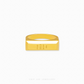 Gold bar ring with minimalist rectangular design in polished finish