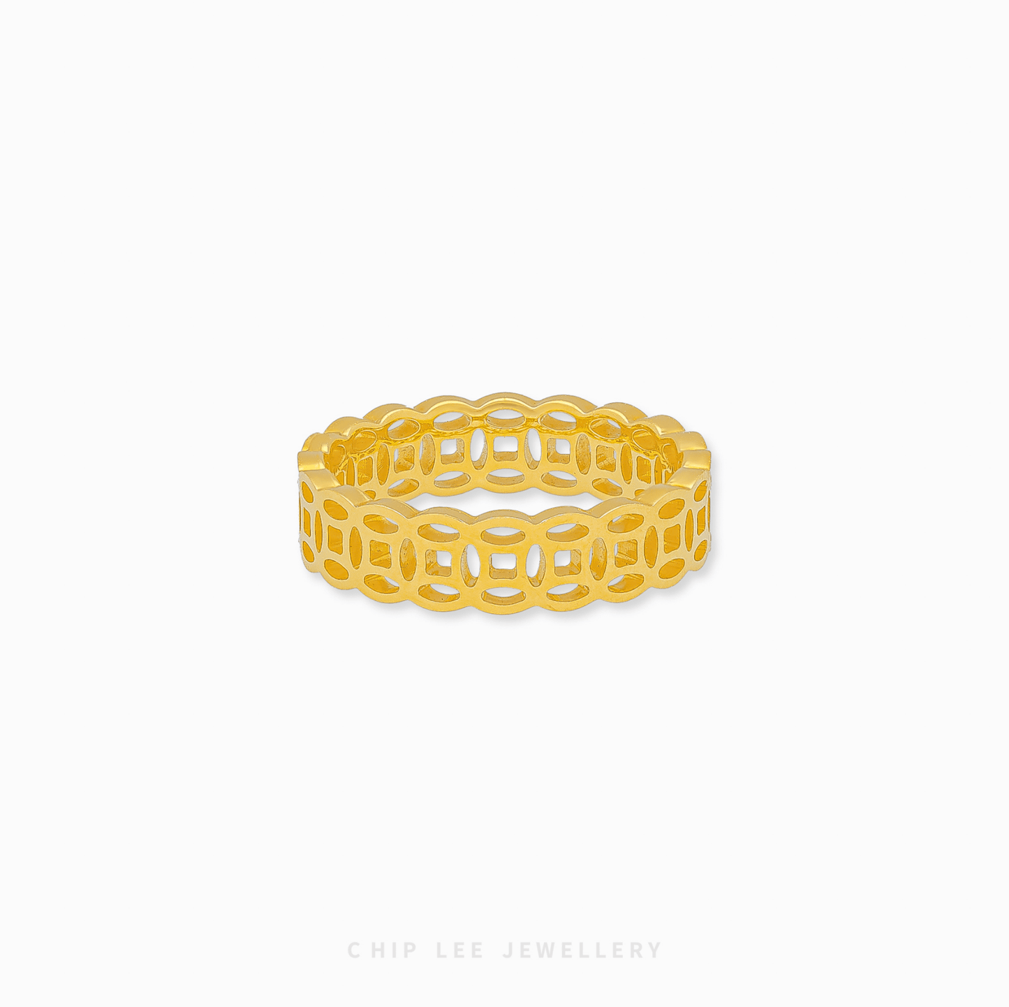 916 Gold Coin Ring featuring a traditional currency motif and a polished finish, designed for a modern luxury statement.