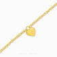 A gold paperclip chain bracelet with a flat, polished heart charm, displayed on a clean white background with the brand name 'CHIP LEE JEWELLERY' printed at the bottom.