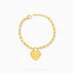 A gold paperclip chain bracelet with a flat, polished heart charm, displayed on a clean white background with the brand name 'CHIP LEE JEWELLERY' printed at the bottom.