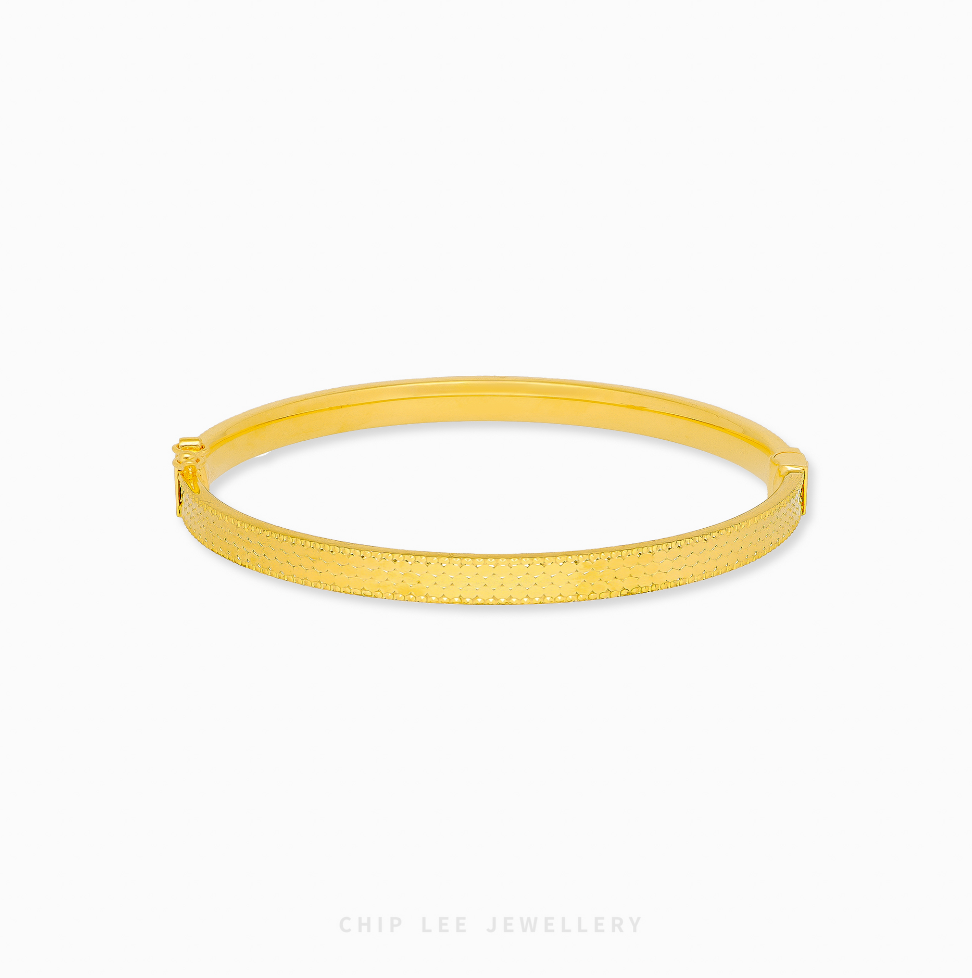 916 gold Honeycomb Bangle, modern geometric women’s gold bracelet for everyday wear, stacking, or gifting
