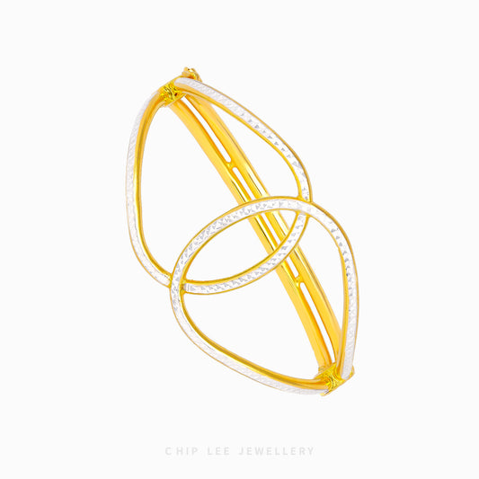 Duo Tone Gold Loop Knot Bangle