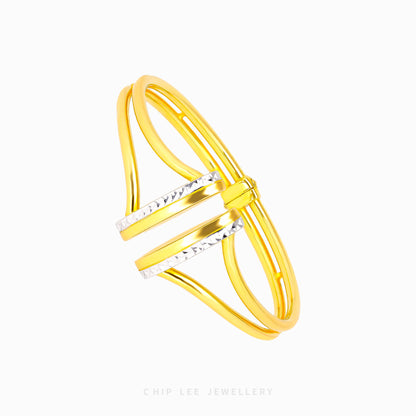 Duo Tone Parallel Cuff Bangle - Chip Lee Jewellery