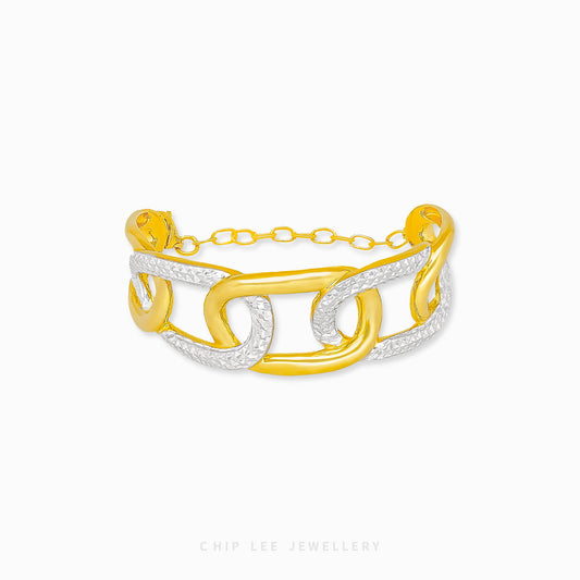 Duo Tone Loop Cuff Bangle - Chip Lee Jewellery