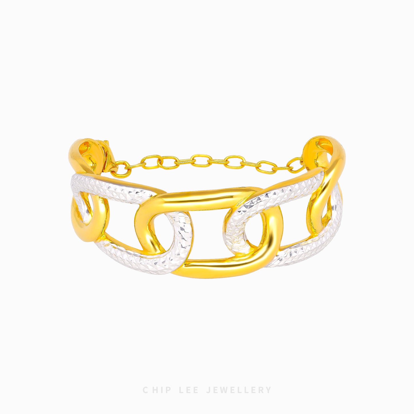 Duo Tone Loop Cuff Bangle - Chip Lee Jewellery