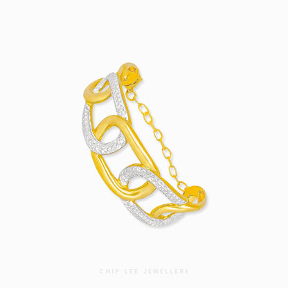 Duo Tone Loop Cuff Bangle - Chip Lee Jewellery