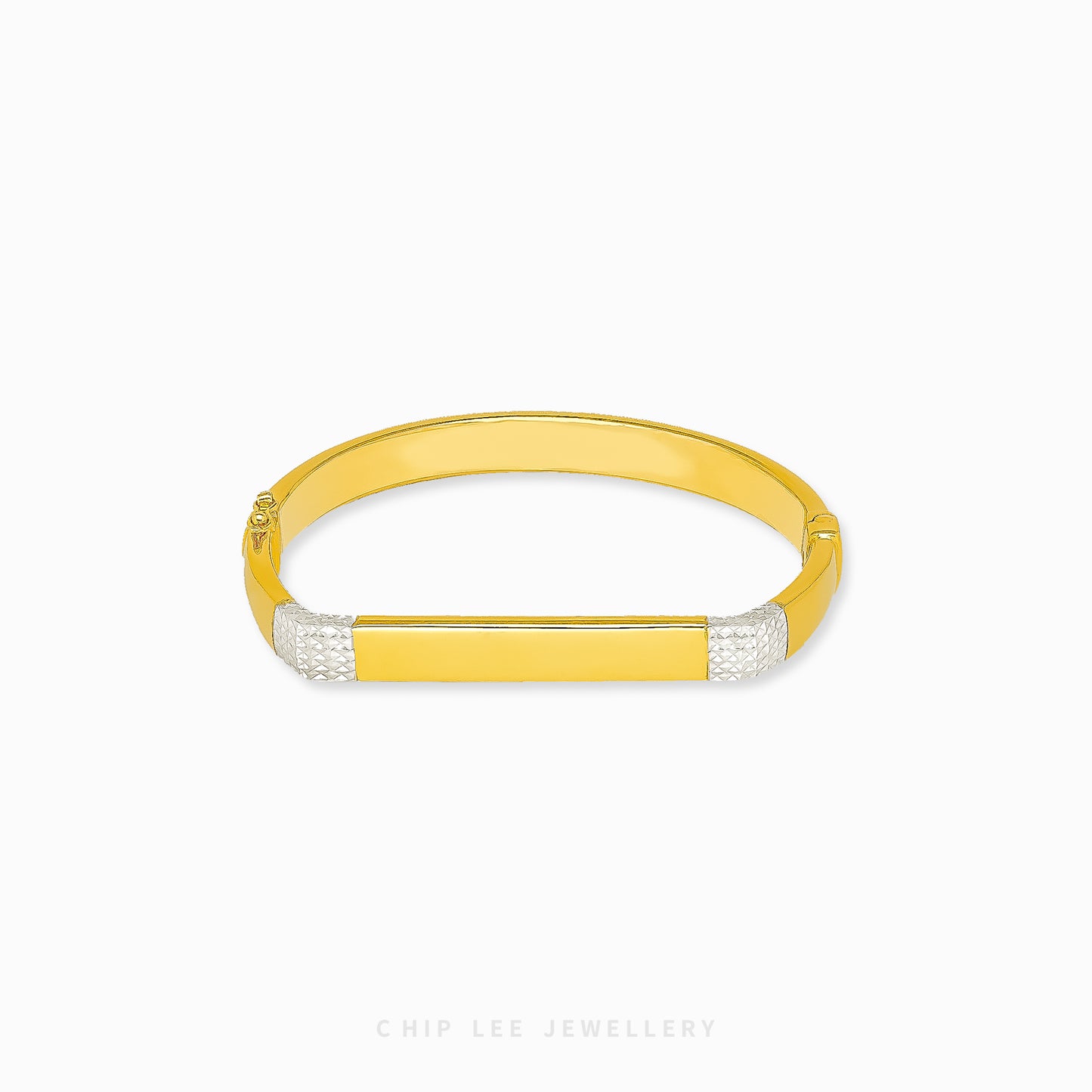 Duo Tone Semi Rectangular Bangle