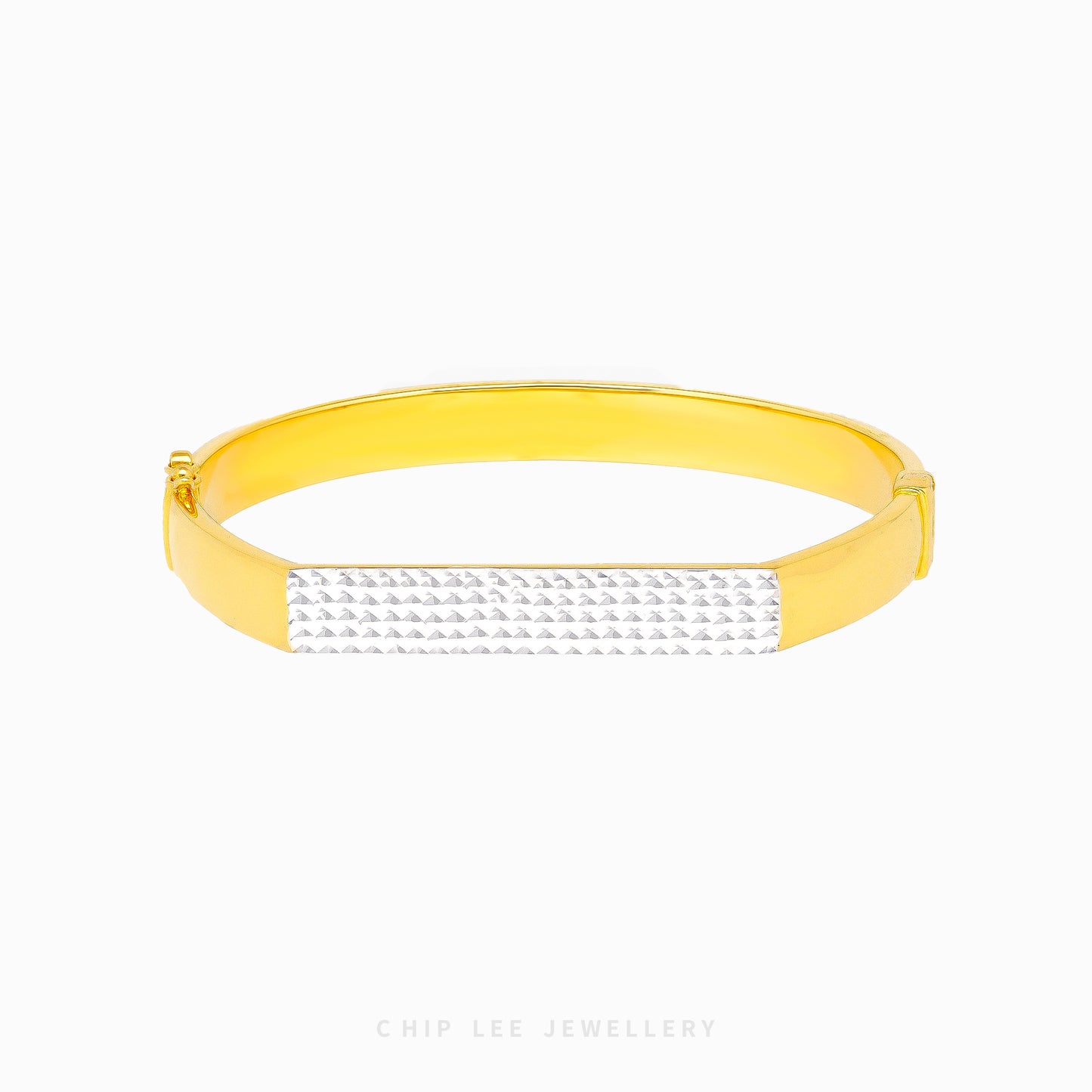 Duo Tone Semi Rectangular Bangle - Chip Lee Jewellery