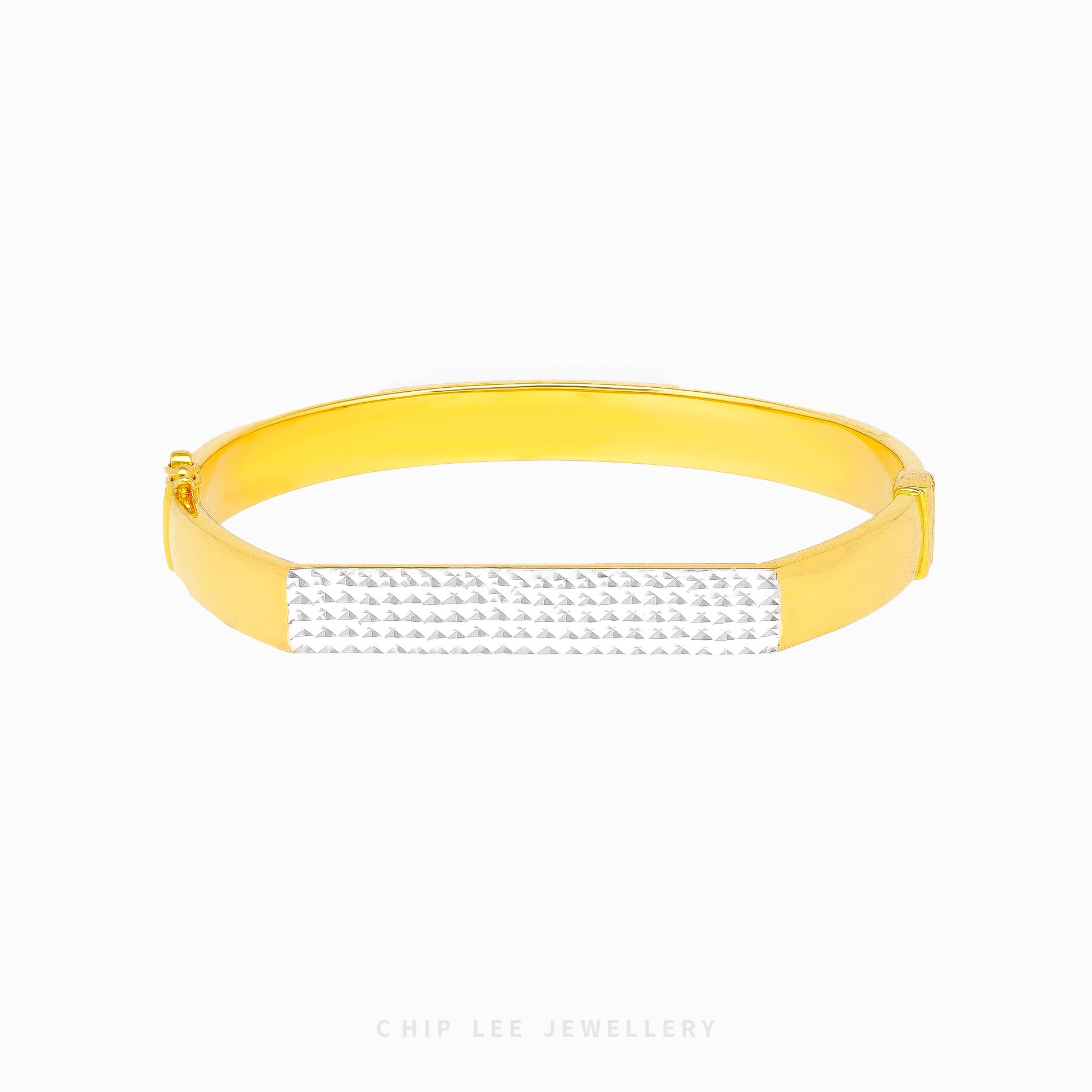 Duo Tone Semi Rectangular Bangle - Chip Lee Jewellery