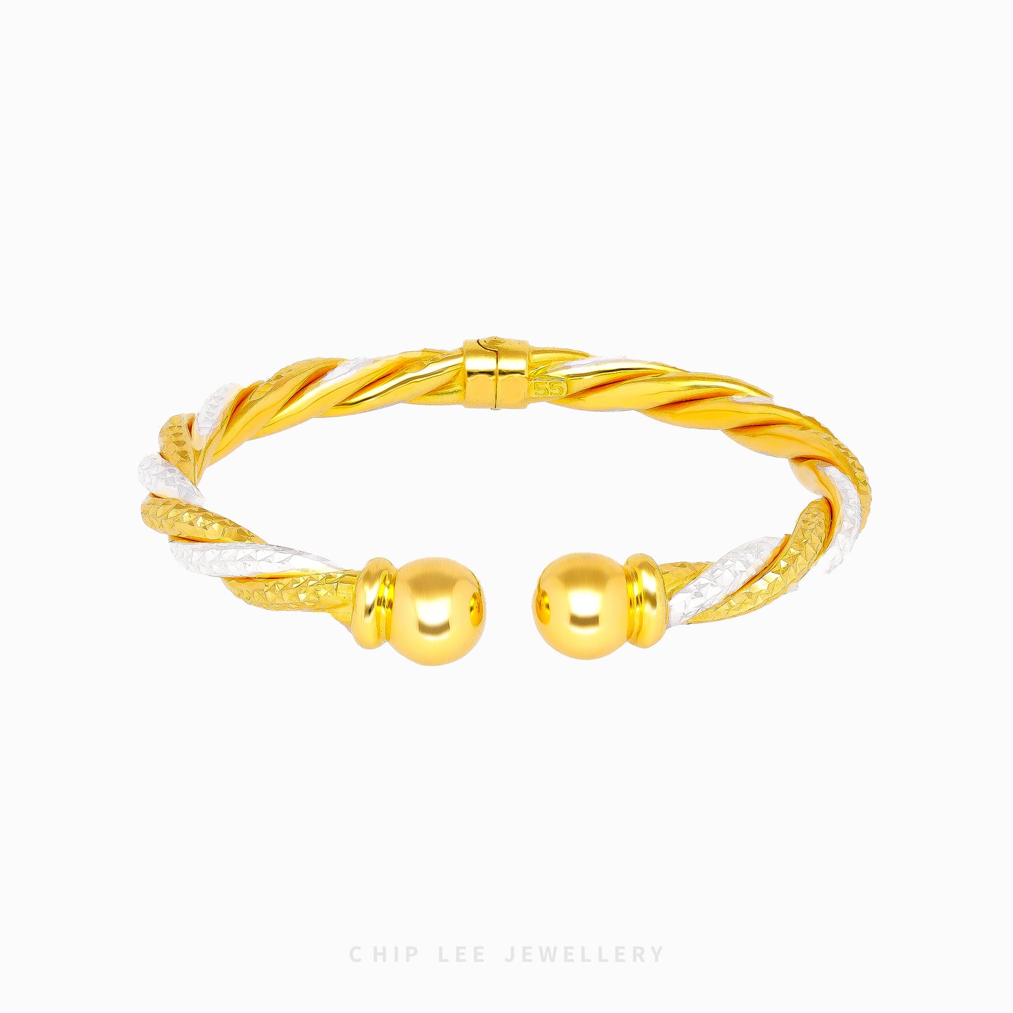 Duo Tone Spiral Cuff Bangle