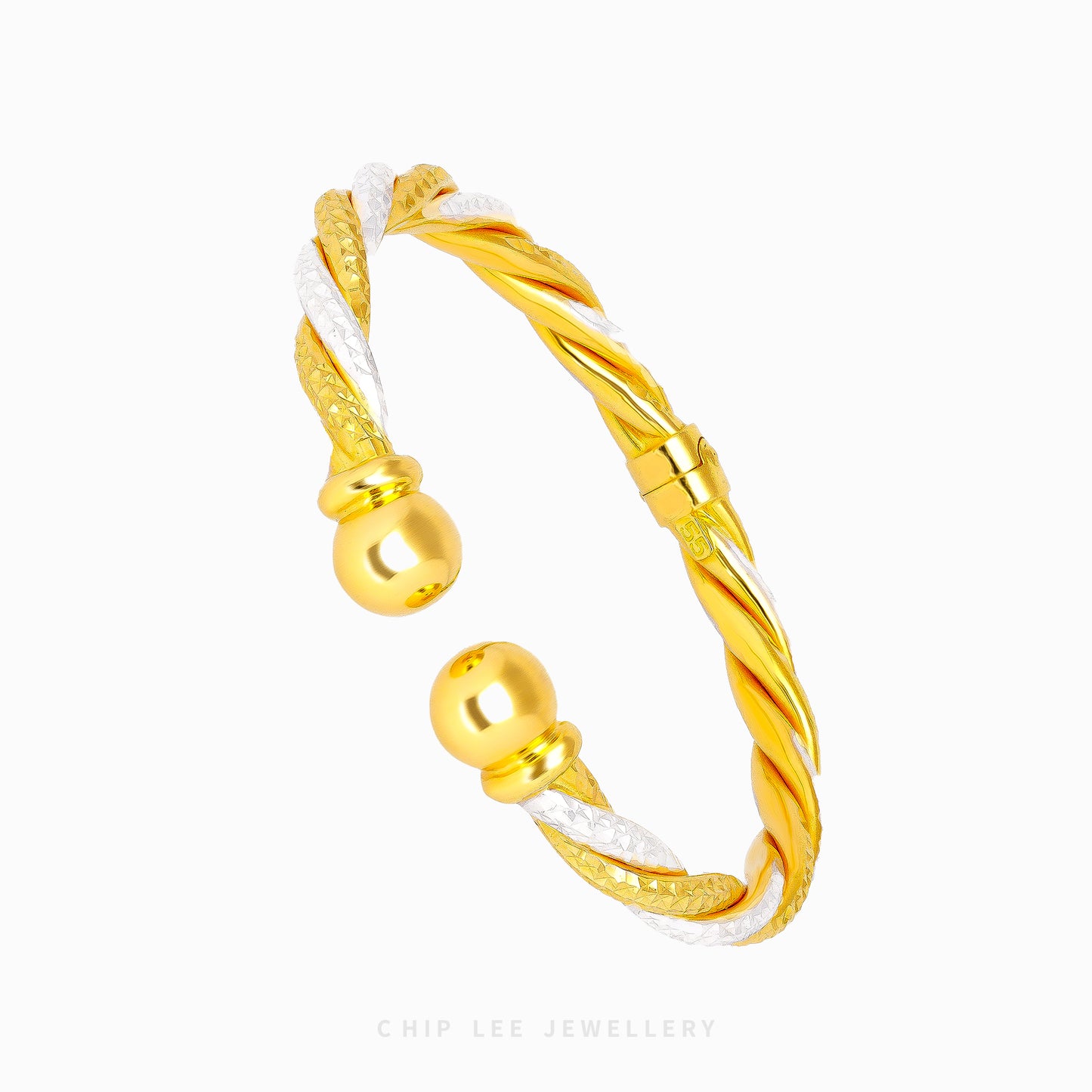 Duo Tone Spiral Cuff Bangle