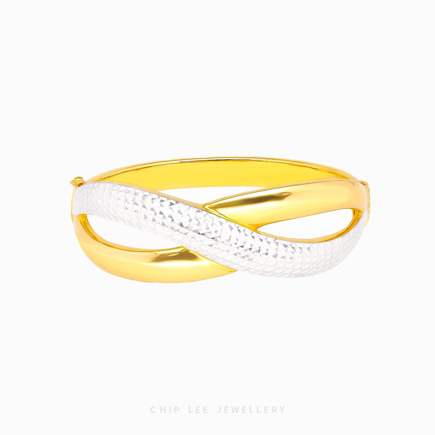Duo Tone Crossover Bangle - Chip Lee Jewellery