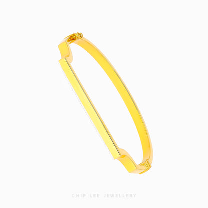 Duo Tone Classic Angular Bangle - Chip Lee Jewellery