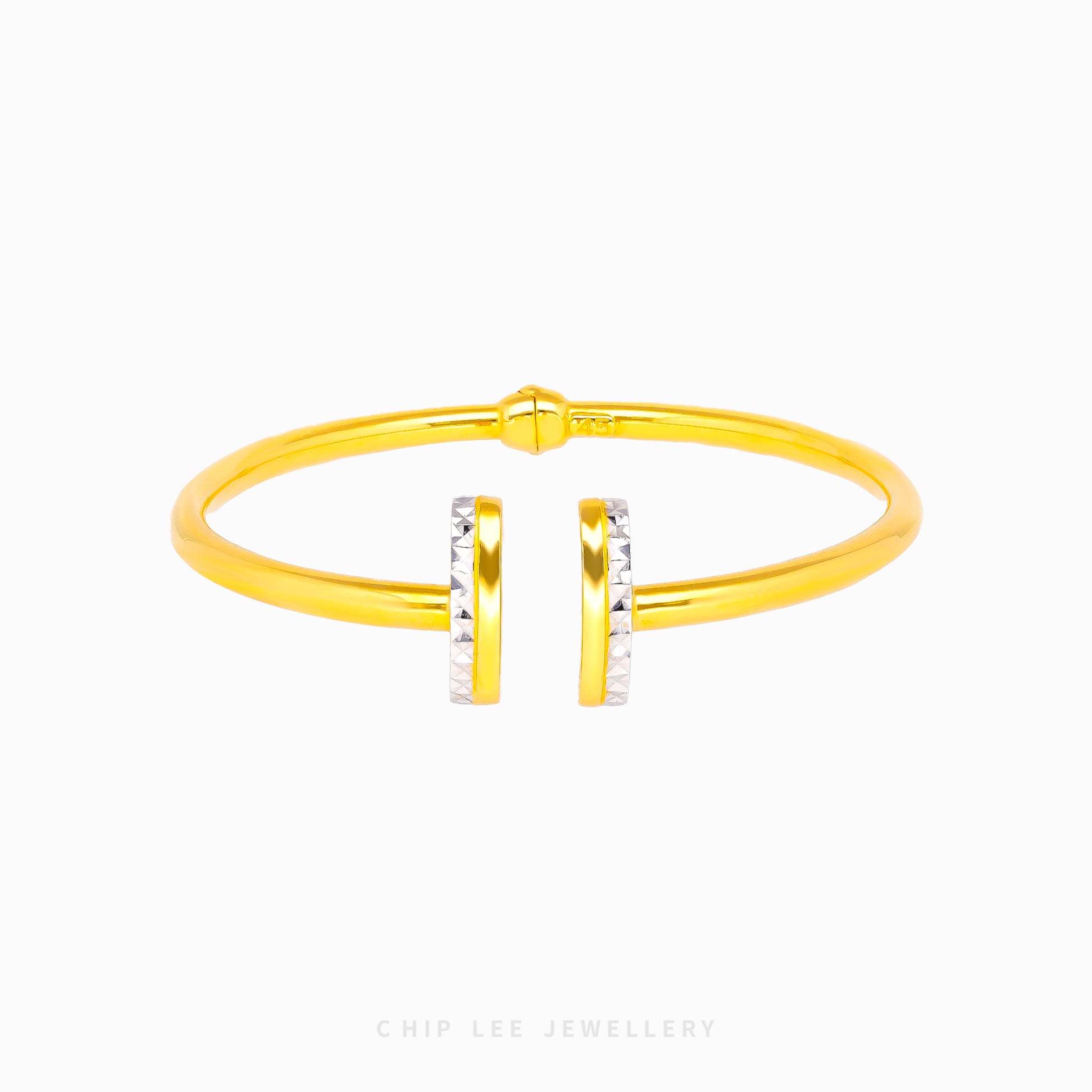 Duo Tone Parallel Cuff Bangle - Chip Lee Jewellery