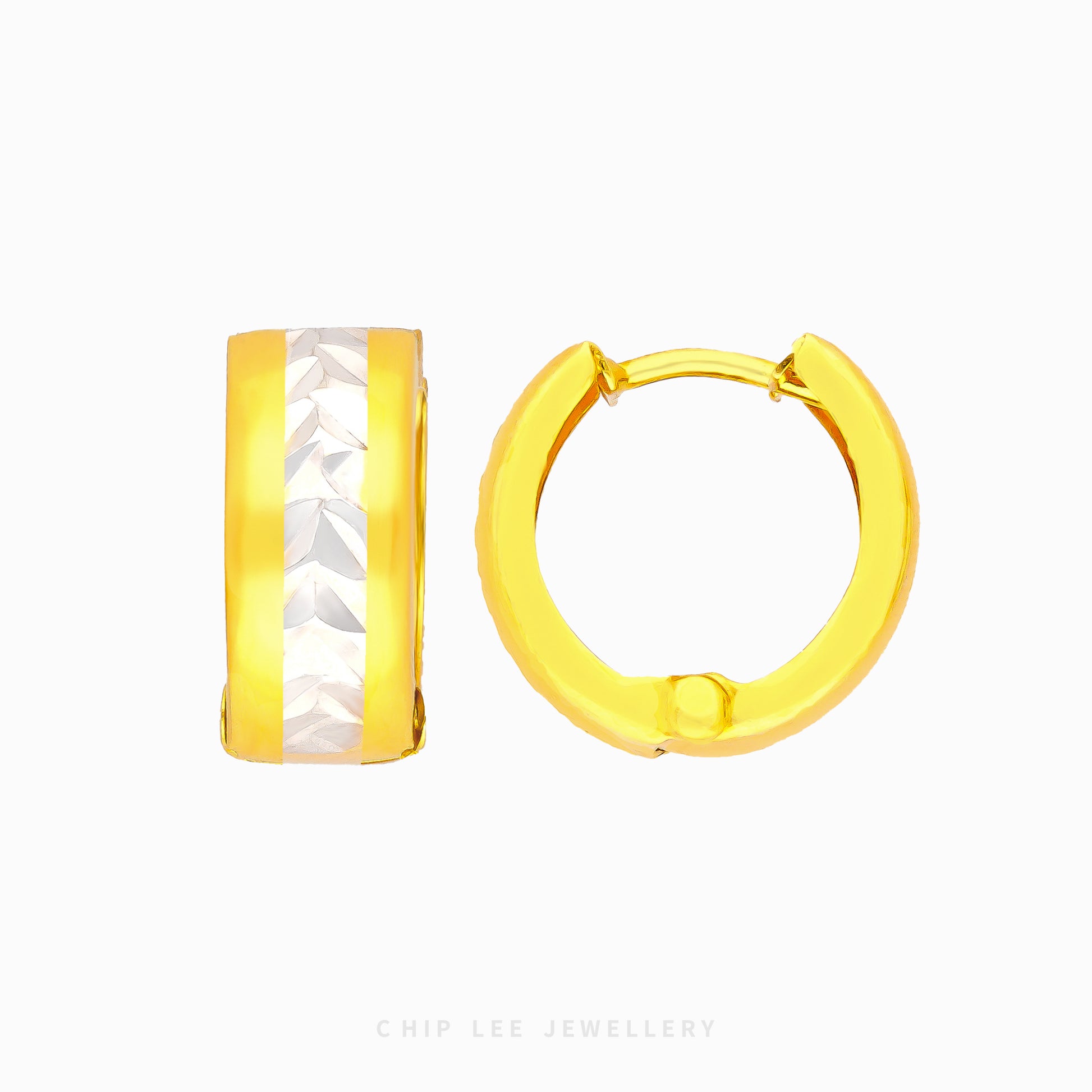 Duo Tone Textured Hoop Earring - Chip Lee Jewellery