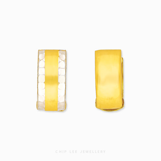 Duo Tone Textured Hoop Earring