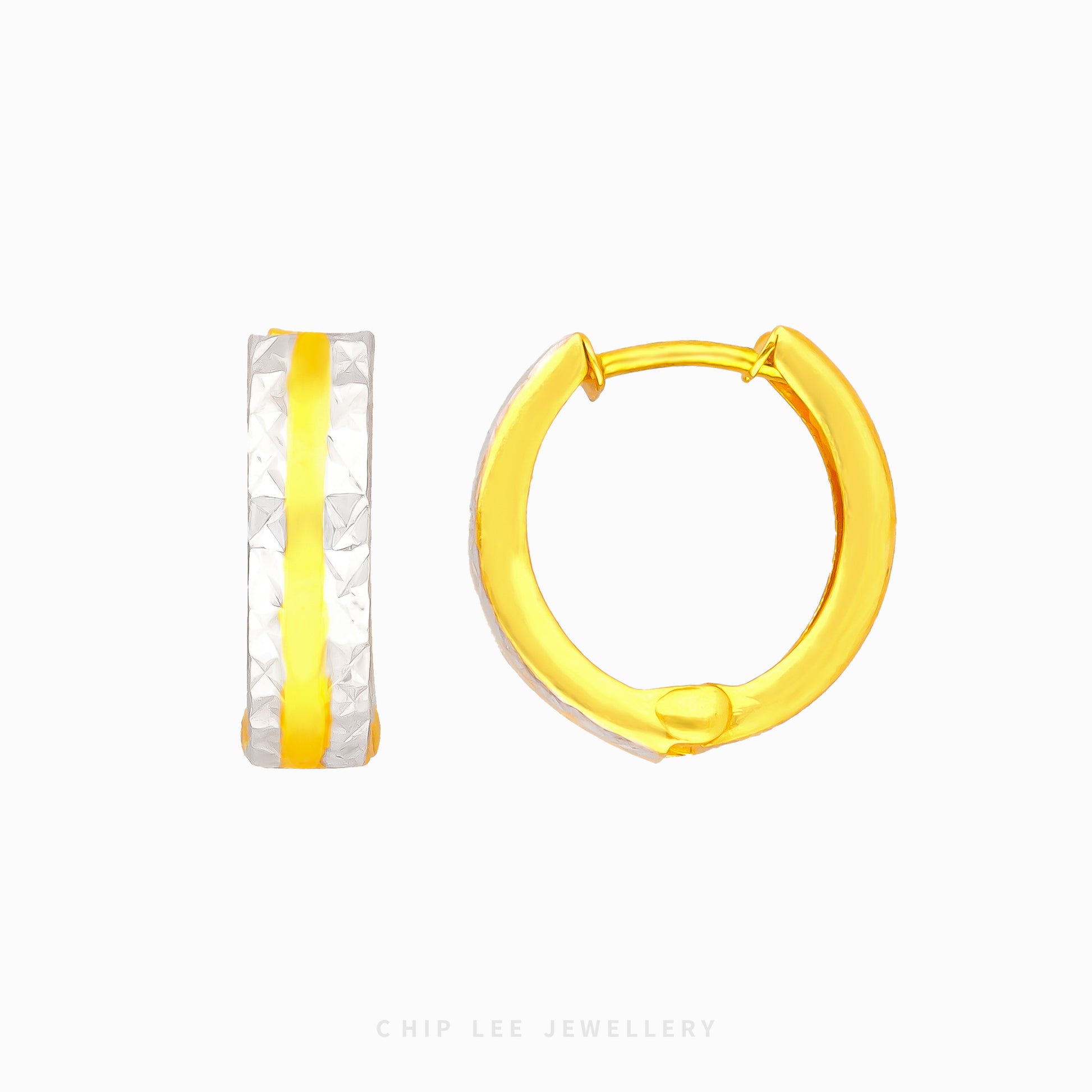 Duo Tone Textured Hoop Earring - Chip Lee Jewellery