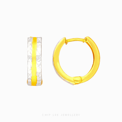 Duo Tone Textured Hoop Earring - Chip Lee Jewellery