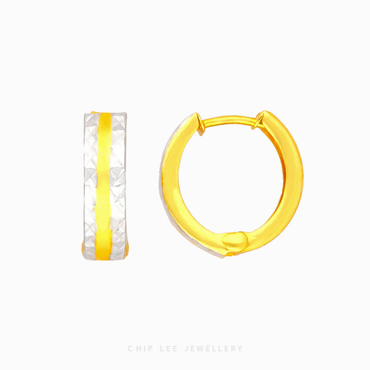 Duo Tone Textured Hoop Earring - Chip Lee Jewellery