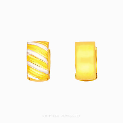 Duo Tone Stripe Textured Hoop Earrings - Chip Lee Jewellery