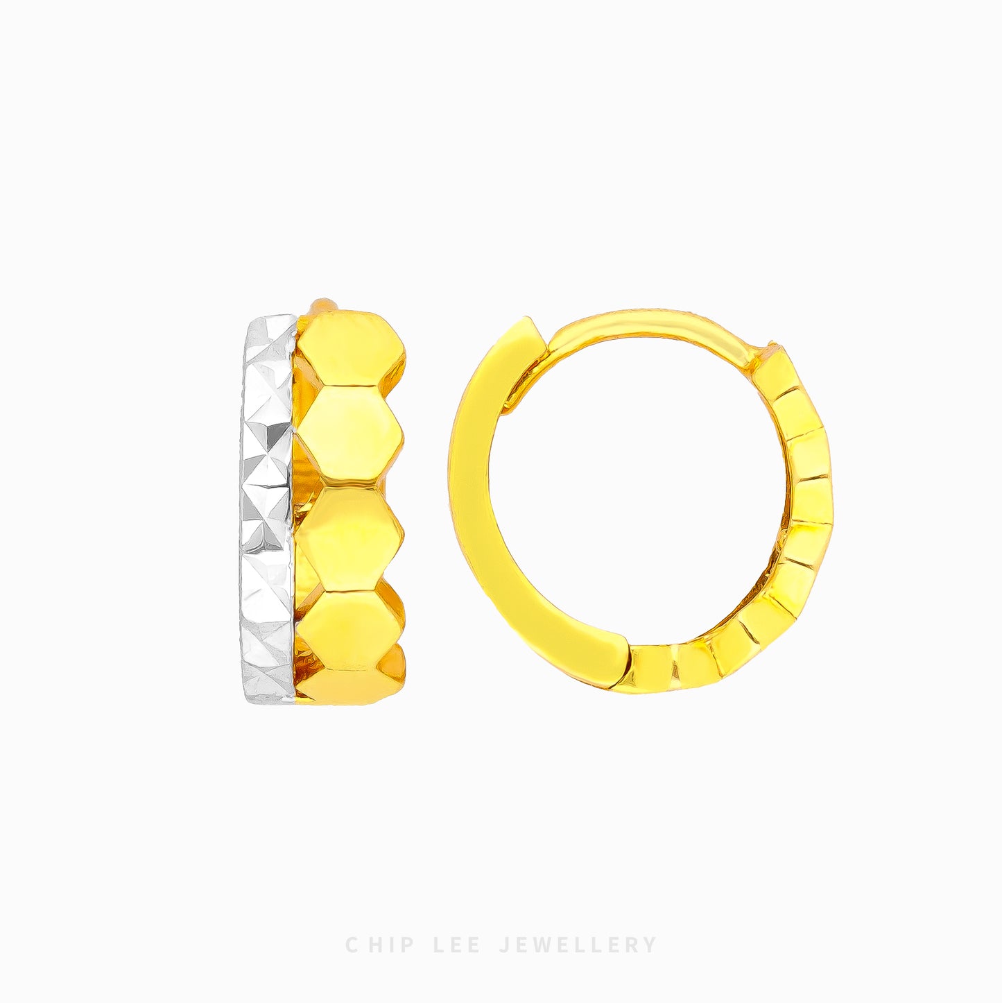 Duo Tone Textured Hoop Earring - Chip Lee Jewellery