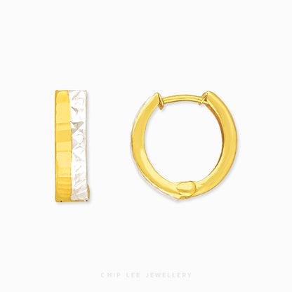 Duo Tone Textured Hoop Earring