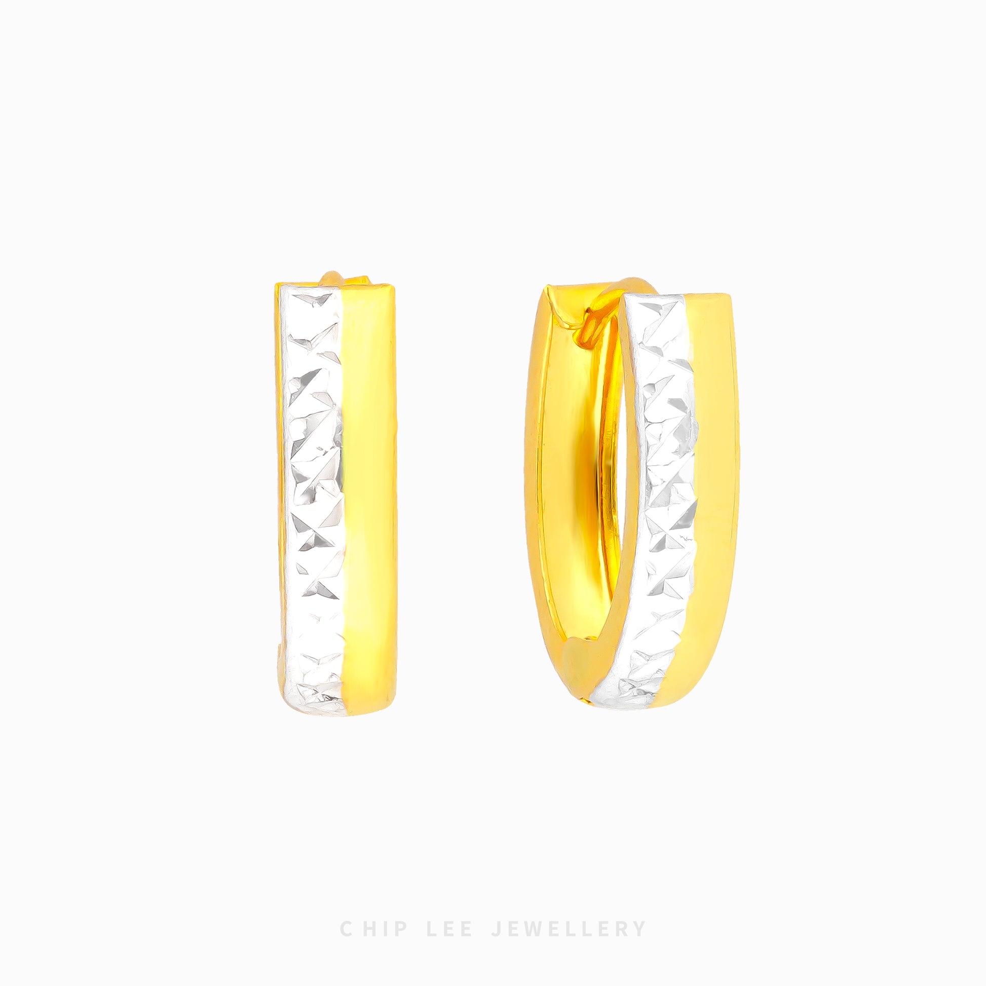 Duo Tone Textured Hoop Earring - Chip Lee Jewellery