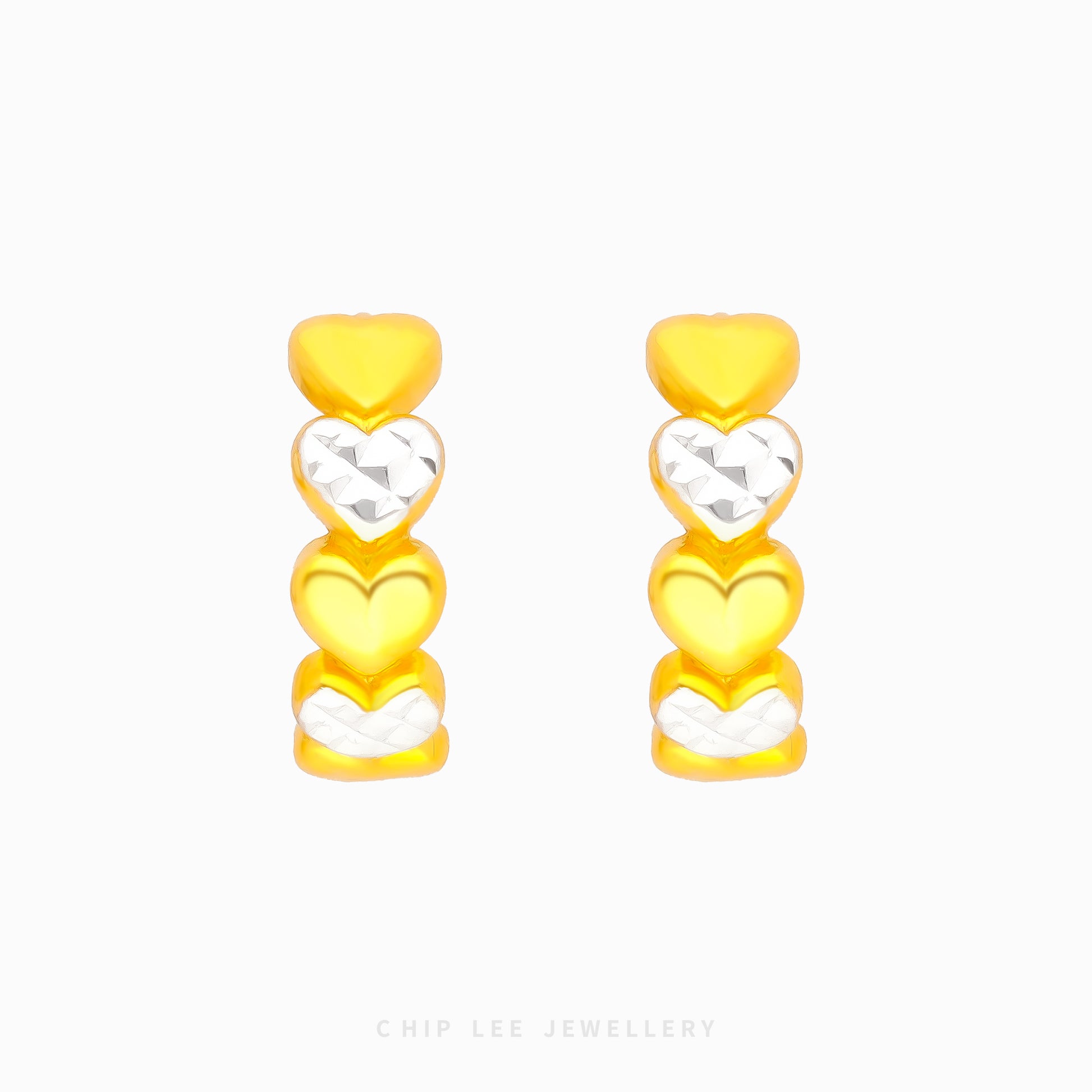 Duo Tone Heart Earring - Chip Lee Jewellery