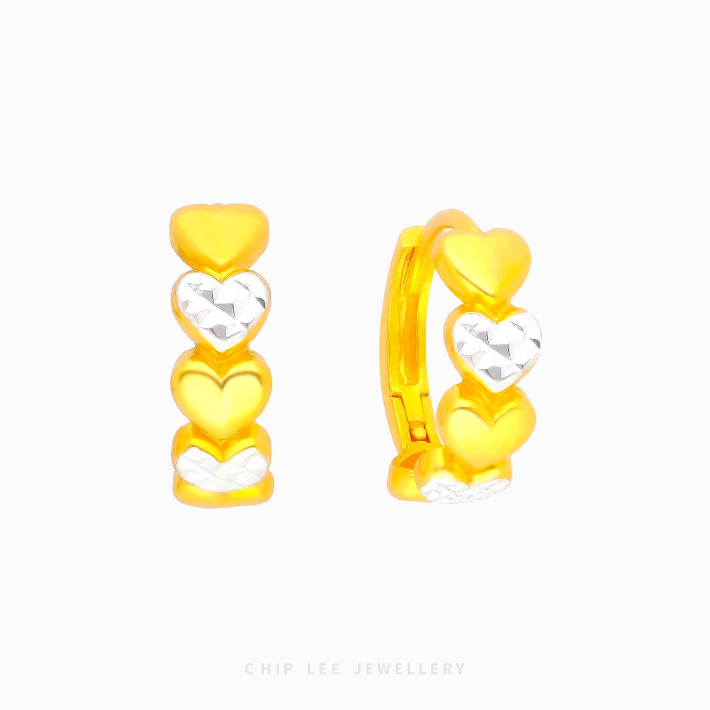 Duo Tone Heart Earring - Chip Lee Jewellery