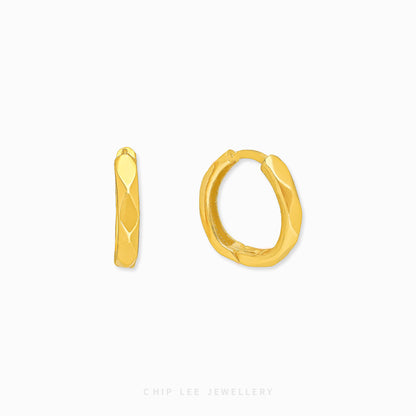 Geometric Cut Hoop Earring