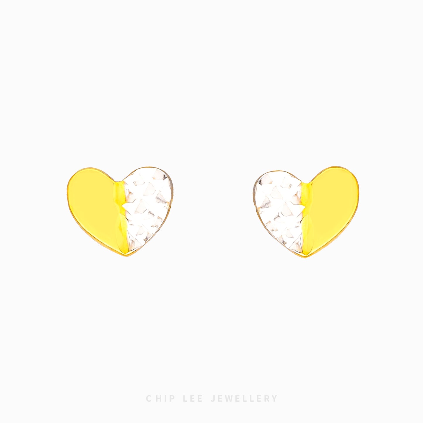 Duo Tone Heart Stud Earring - Chip Lee Jewellery