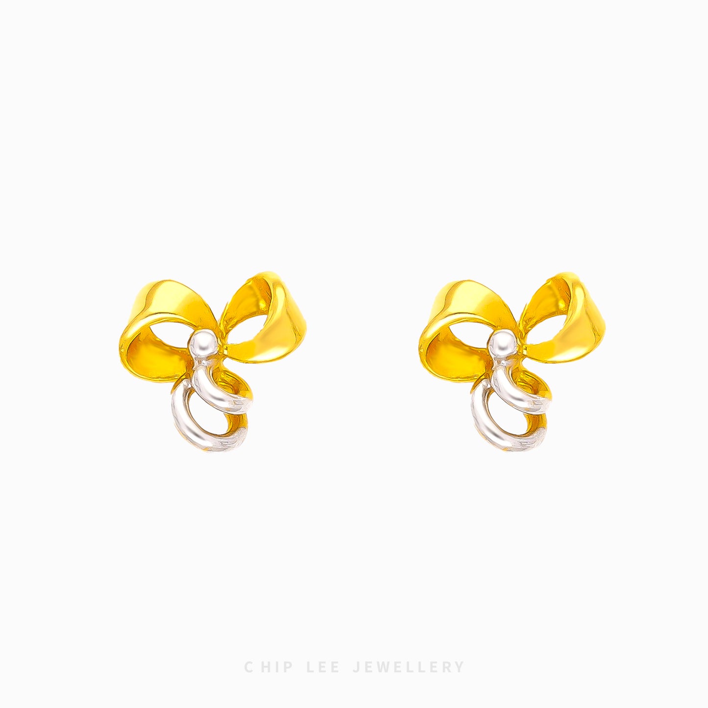 Duo Tone Dainty Bow Stud Earring - Chip Lee Jewellery