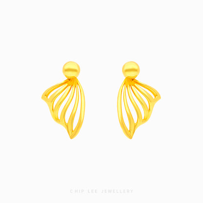 Wavy Ribbon Detail Earring - Chip Lee Jewellery