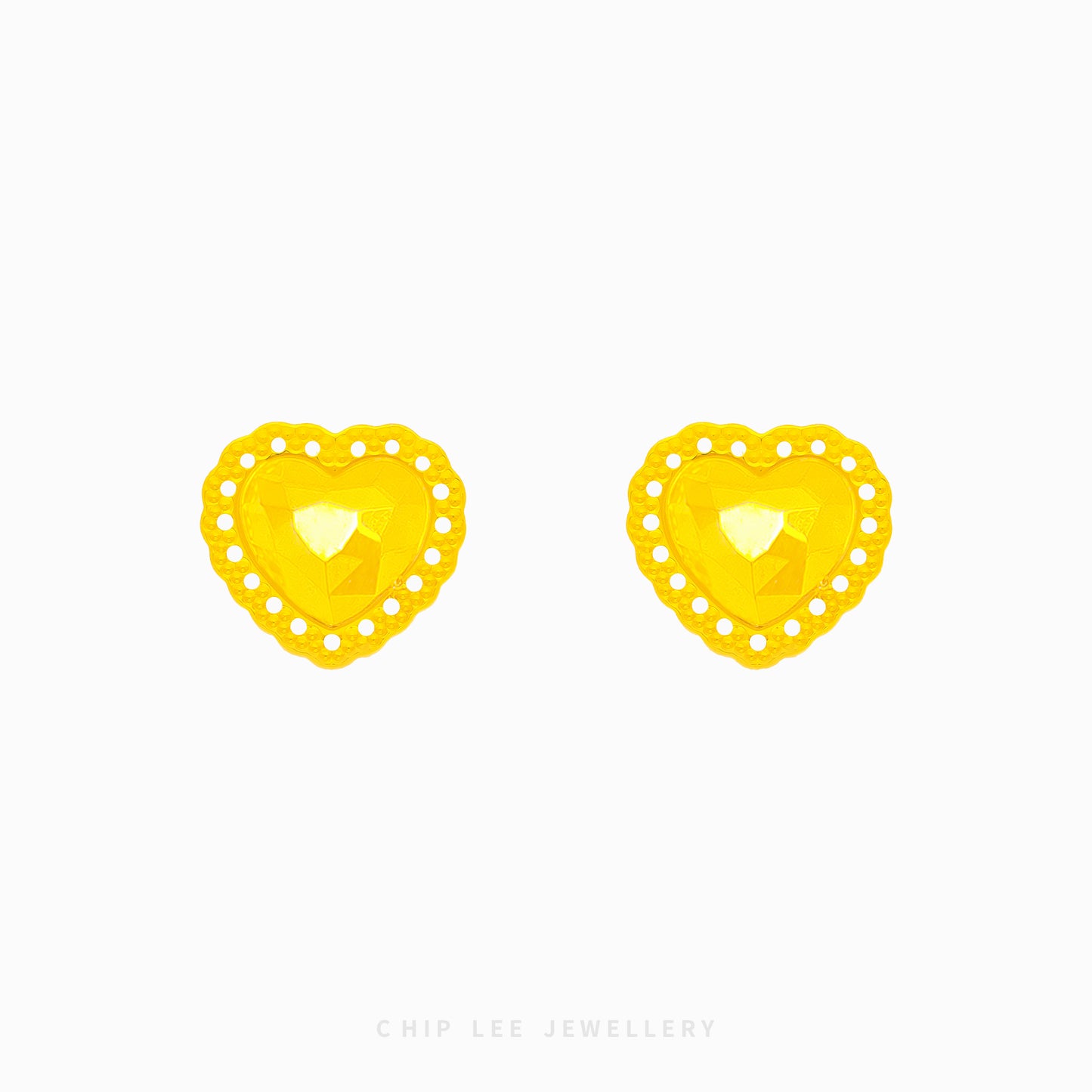 Beaded Heart Stud Earring