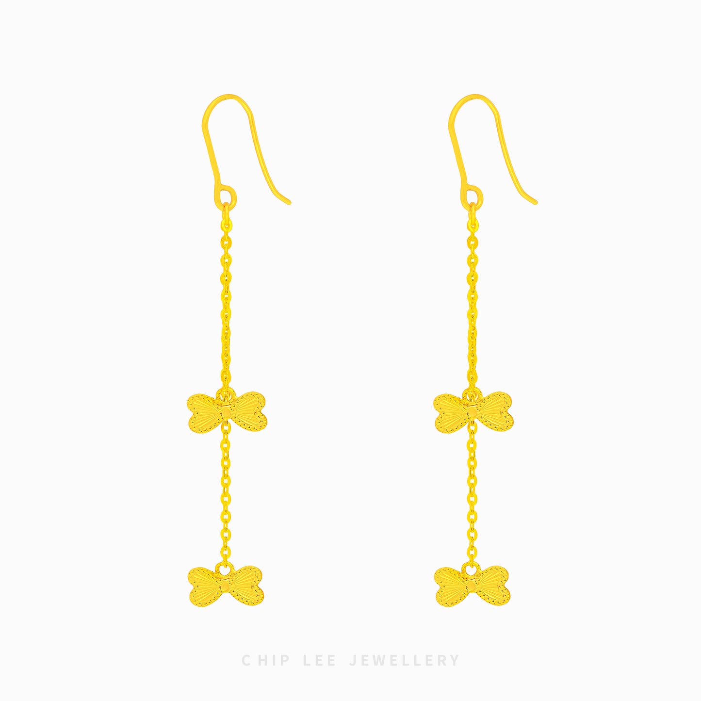 Double Ribbon Dangling Earring